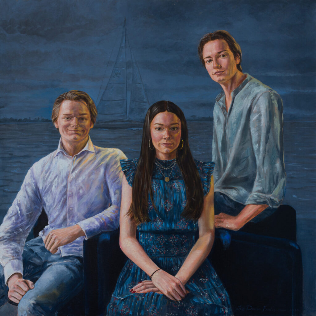 ‘Familie portret, 110 x 110 cm, oil on canvas 2025’
