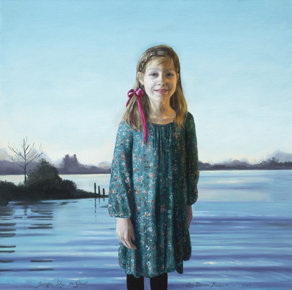‘Jennifer Sky’ – in opdracht – olieverf op doek – 90 x 90 cm – 2017
