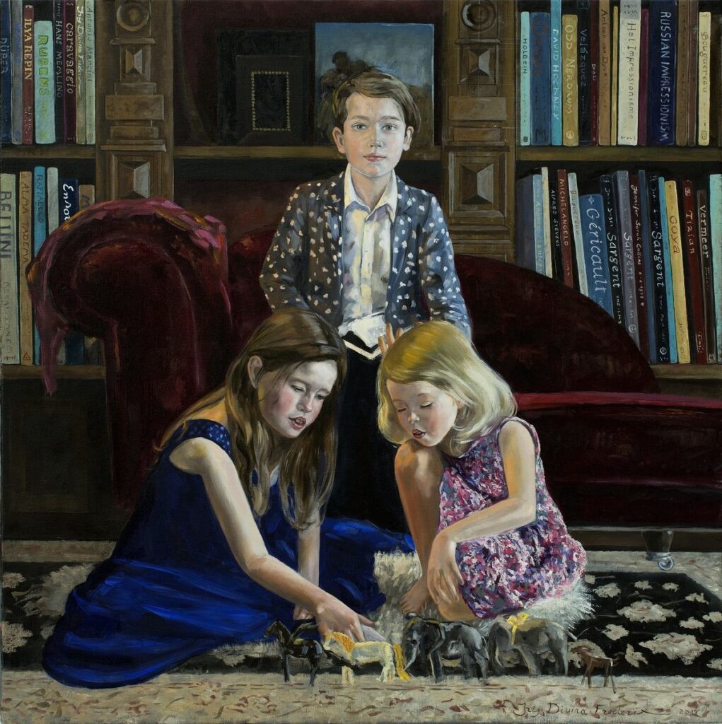 ‘Family portrait’ – commission Franck de lange – 100 x 100 cm – olieverf op doek – 2017